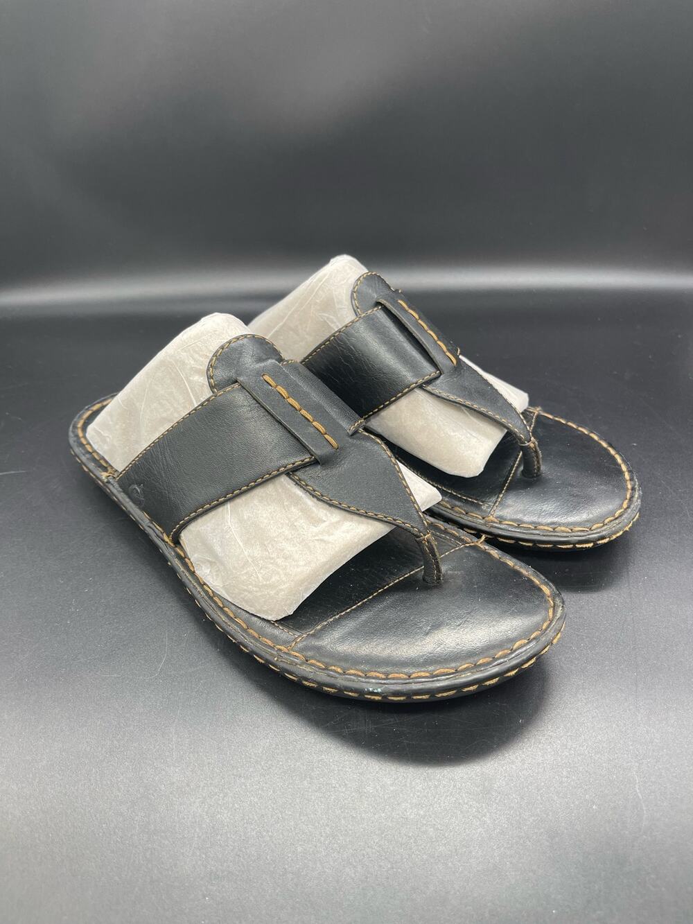 Born Women's Black Leather Sandals Size 10